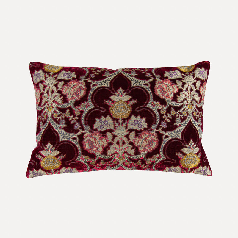 Cernobbio Cranberry Velvet Rectangular Cushion