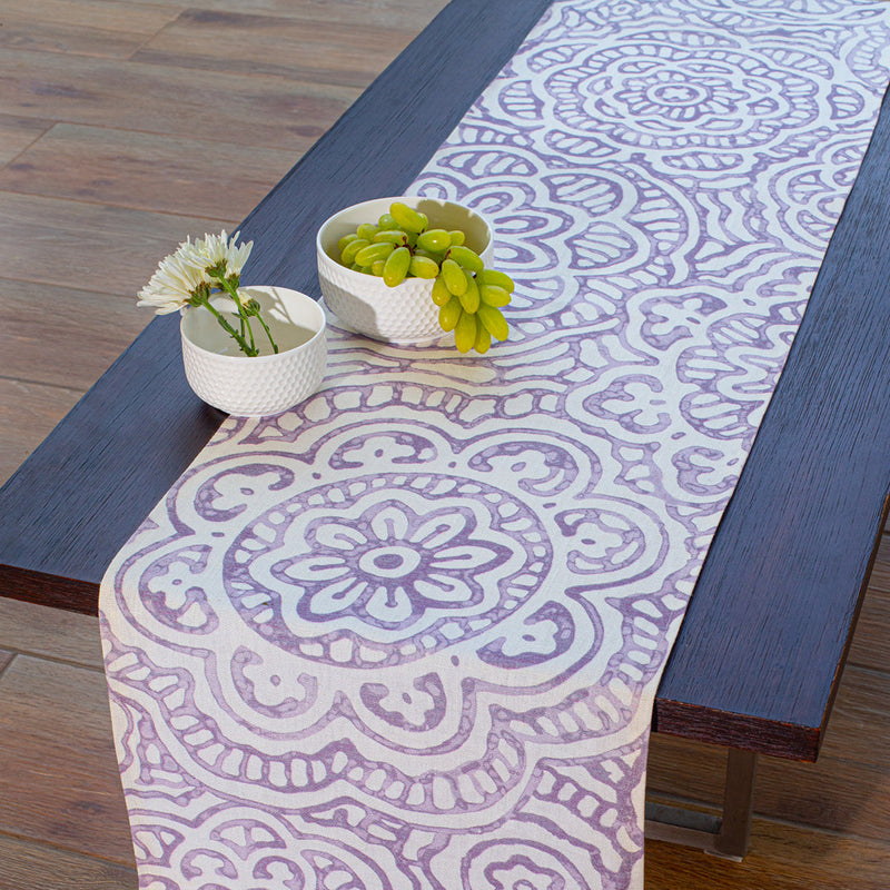 Linen Purple Table Runner